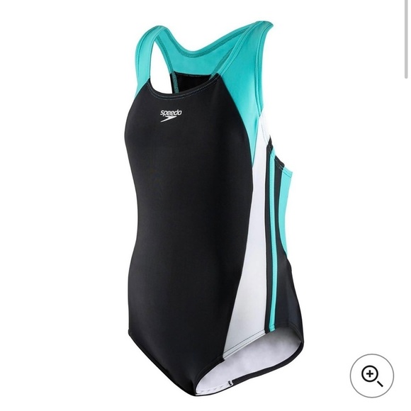 QUALITY Girl’s Speedo fuchsia, black and white one-piece bathing suit 🩱 - Picture 7 of 8